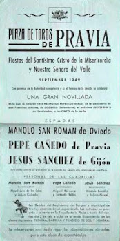 CARTEL TOROS PRAVIA ASTURIAS 1949