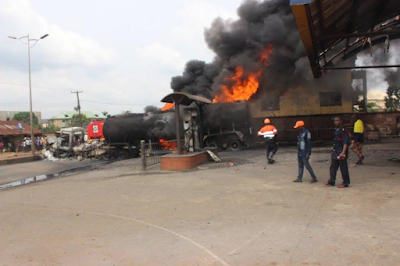 c Photos: Tragedy averted as petrol tanker burst into frames in Orji, Imo State