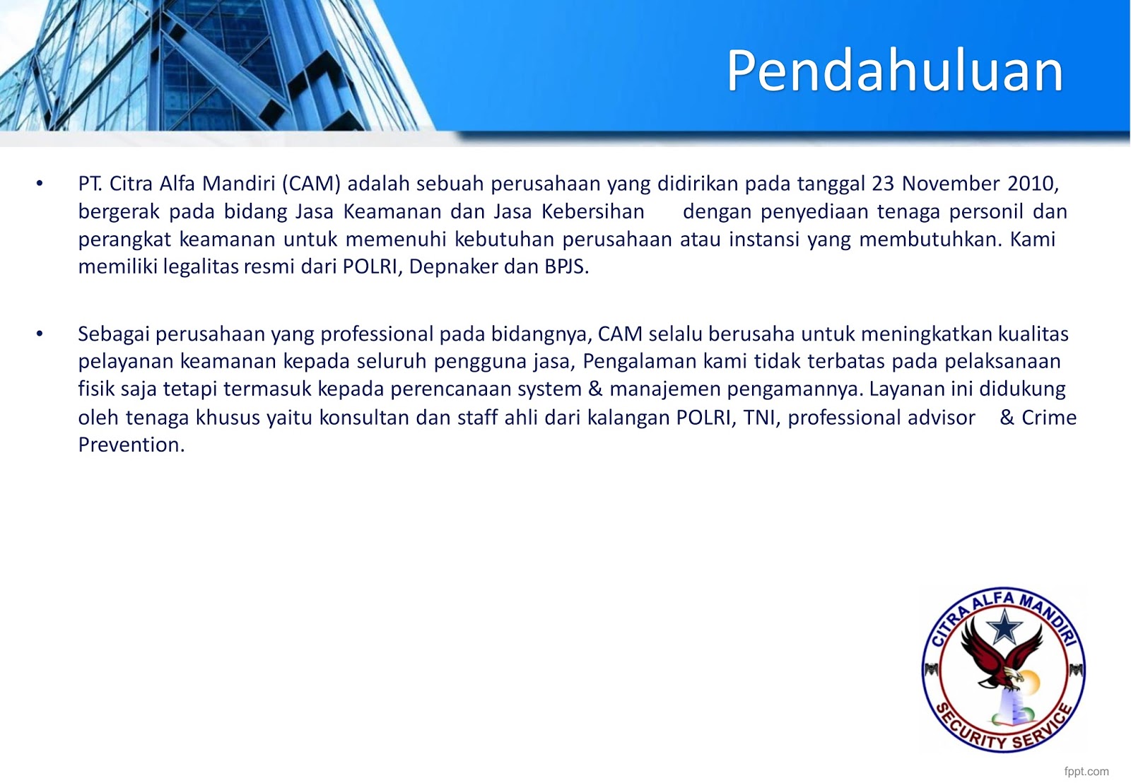 Pt Citra Alfa Mandiri Company Profile Security