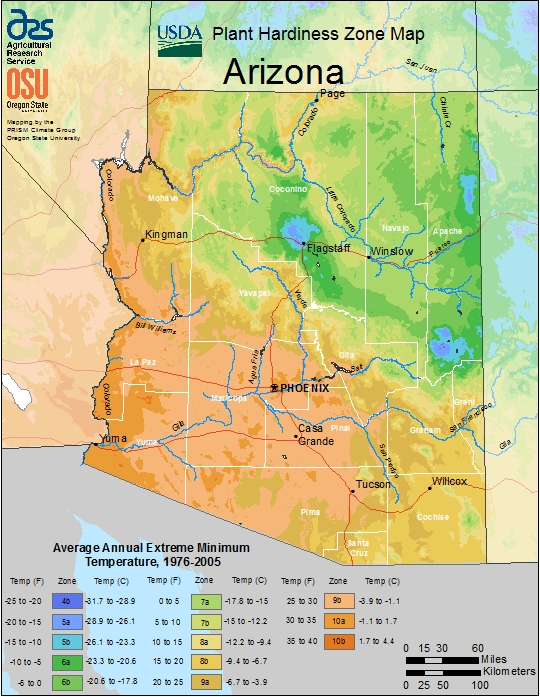 Farmers Know Best Arizona USDA Plant Hardiness Zones Map