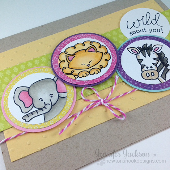 Wild about you - Zoo animals card for Cupcake challenge by Jennifer Jackson | Stamps by Newton's Nook Designs