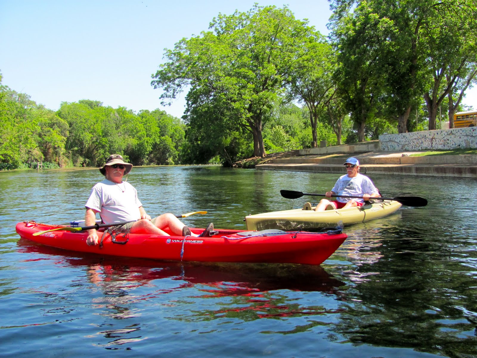 America by RV Kayak Trip on The San Marcos River