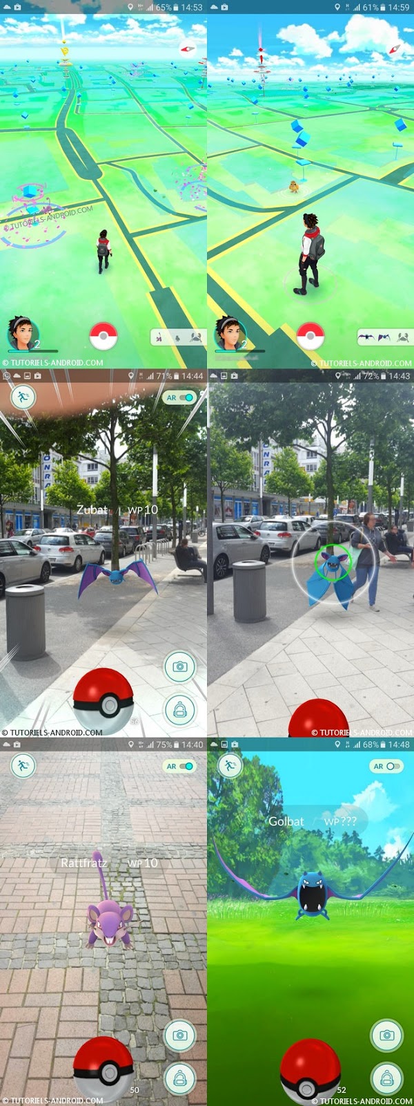Captures d'écran : Pokemon GO Android