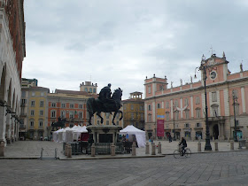 The Piazza Cavalli in Piacenza is so called because of its two bronze equestrian statues by Francesco Mochi