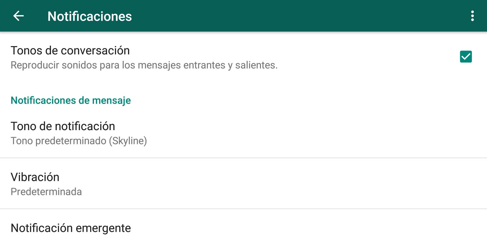 Notificaciones personalizadas de WhatsApp