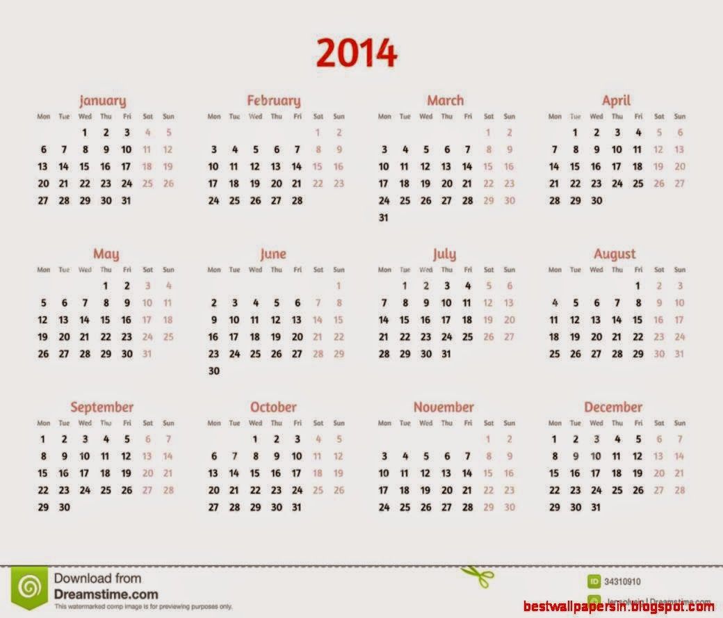 2014 Year Vector Calendar Flat Style Design Stock Photo   Image