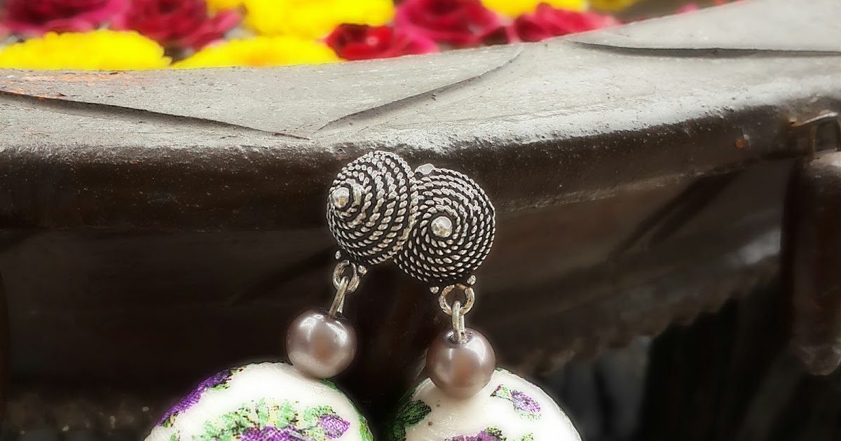 Hobby Crafts ) Decoupage quilled jhumkas
