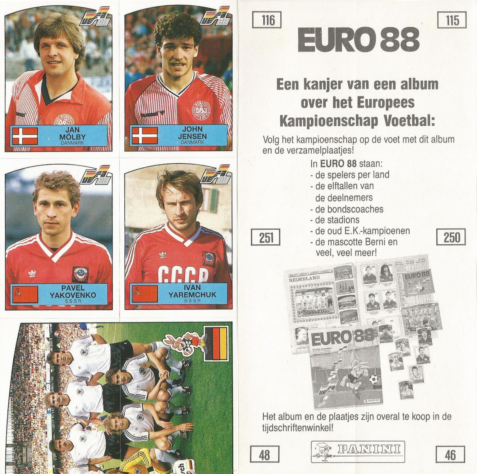 52 DEUTSCHLAND IMMEL WITH BACK VERY GOOD/MINT CONDITION Panini EURO 88 N 