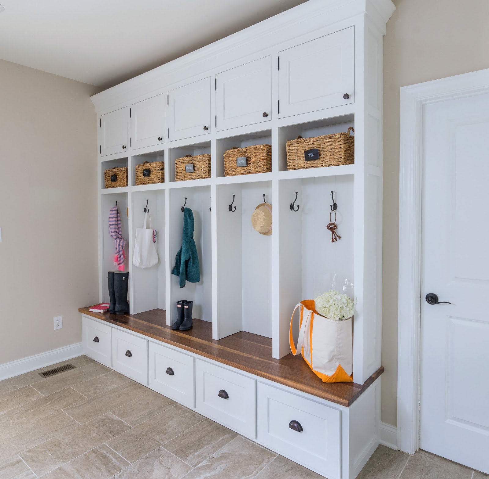 The Penny Parlor Mudroom Cubbies with Superior Renovations