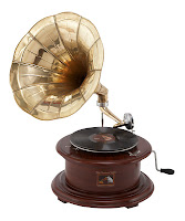 Eski yuvarlak bir gramofon