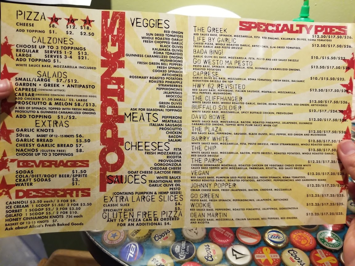 Pie for the People Menu