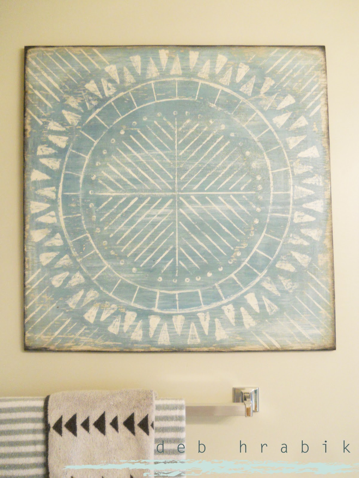 Lake Girl Paints Geometric Beach Blue Medallion Wall Art