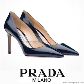 Crown Princess Mette-Marit wore PRADA royal blue Pump