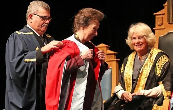 The Duchess of Cornwall presented The Princess Royal with an Honorary Degree in recognition of her contribution to public life