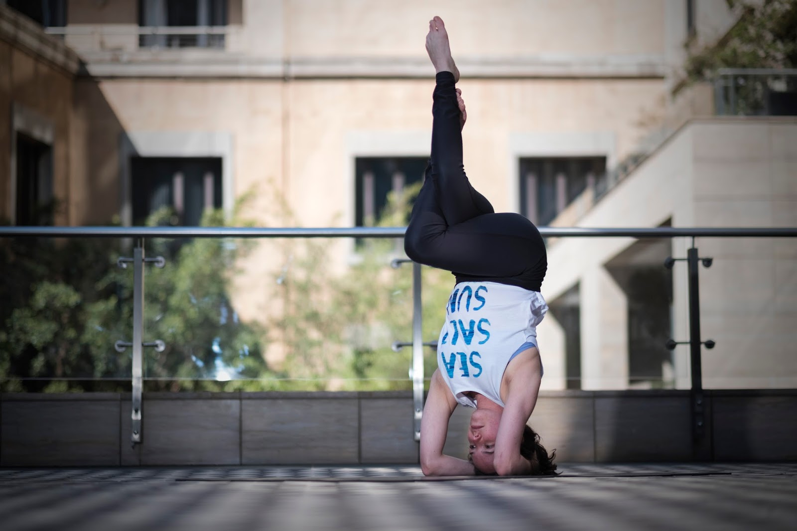 Sirsasana I variation - The same applies as for normal sirsasana I, and even more so. Make sure that your shoulders are properly engaged before playing around with your legs. They're heavy things! That said, garudasana legs are meant to be nice and compact, which has less of an impact on balance than something like doing splits while in headstand.