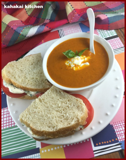 Kahakai Kitchen OrangeScented Chilled Tomato Soup & a Tomato Sandwich
