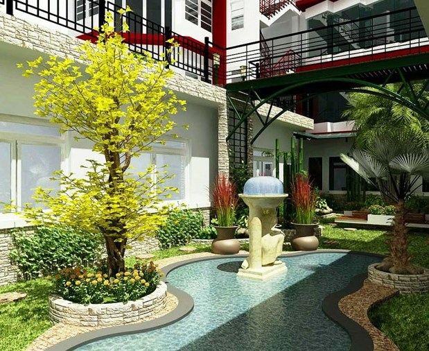 Desain Taman Cantik untuk Rumah Mewah Desain Taman Cantik untuk Rumah Mewah