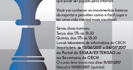 Aula de xadrez no laboratório de informática