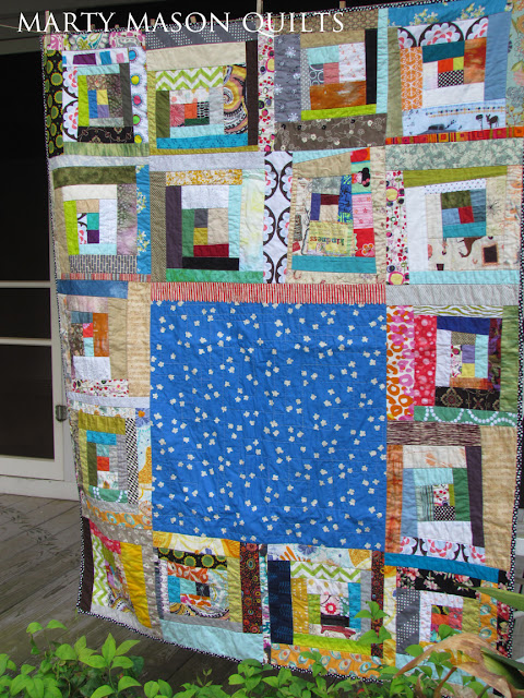improv log cabin, a quilt for community service - Marty Mason
