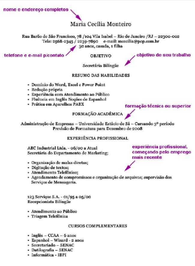 Vaga de Emprego Brasil: Como Fazer um Curriculum Para Estágio | Modelos