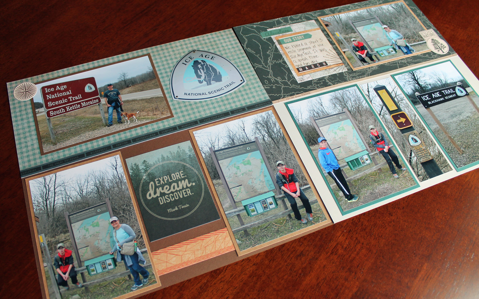 Adventure Scrapbooks Hiking the Ice Age Trail Scrapbook Page