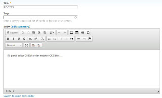 teks editor sudah tampil