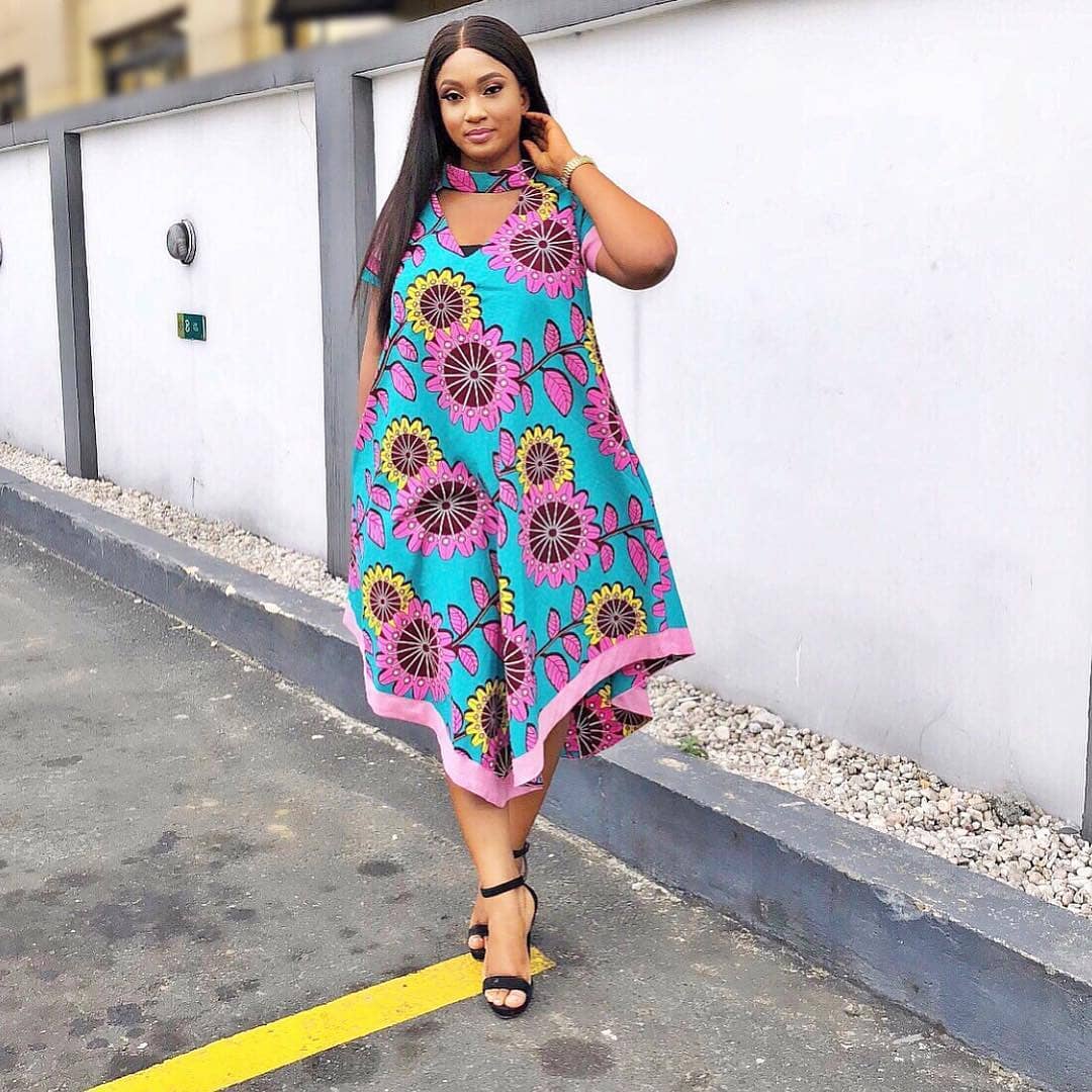 short ankara flare gown styles