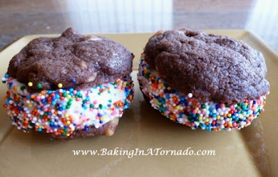 Triple Chocolate Ice Cream Sandwiches | www.BakingInATornado.com | #recipe