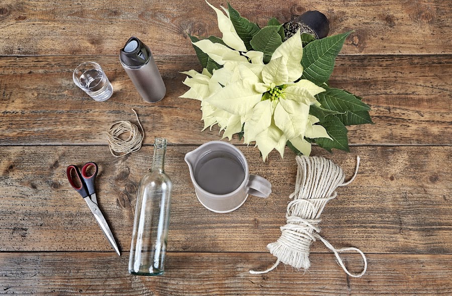 centro flores , poinsettia, Navidad , paso a paso , DIY , adorno Navidad