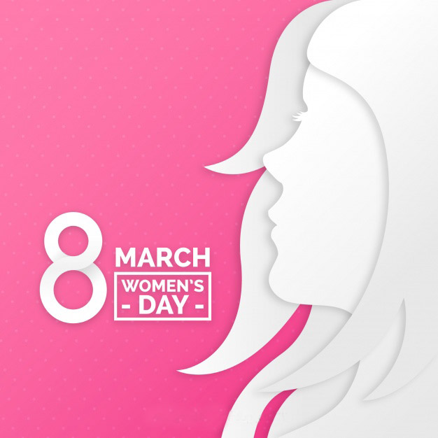 Women's day background in paper style Free Vector
