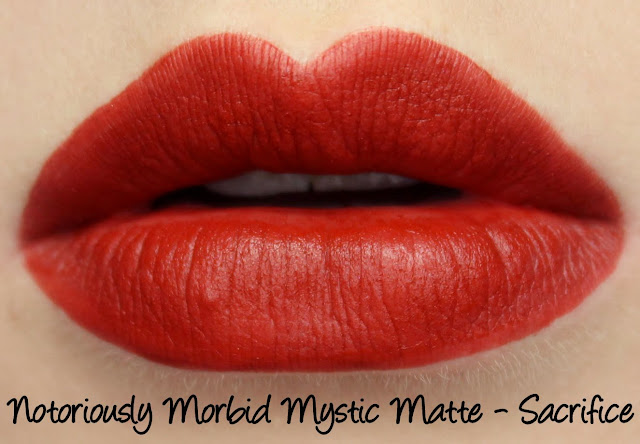 Notoriously Morbid Mystic Matte - Sacrifice Lipstick Swatches & Review