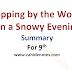 Summary of the Poem "Stopping by the Woods on a Snowy Evening" by Robert Frost