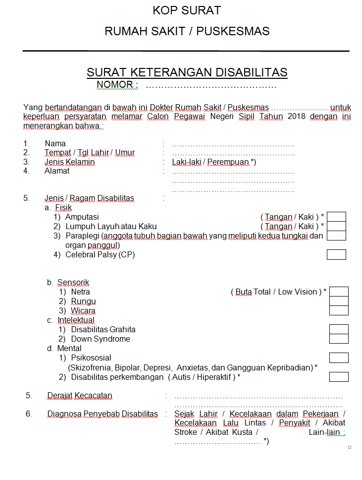 Format Terbaru Contoh Surat Lamaran Pernyataan Cpns