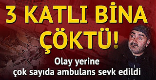 Gaziantepte 3 katlı bina çöktü Gaziantepte 3 katlı bina çöktü