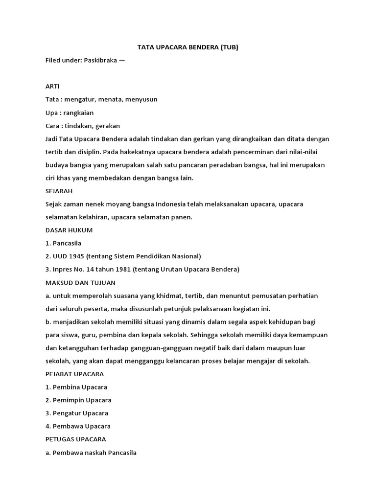 susunan upacara bendera - wood scribd indo