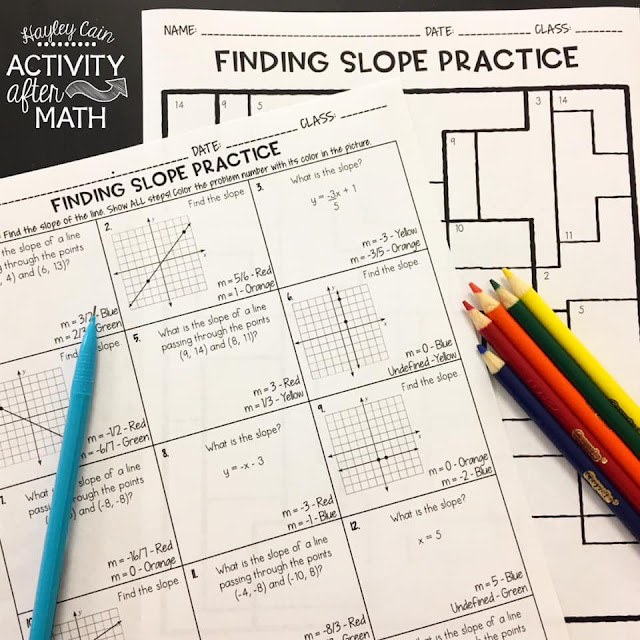 These activities for writing and graphing equations of lines are a fun way to help your algebra student. There are ideas for interactive notebooks, guided notes, videos, and coloring activities. #mrseteachesmath #equationsoflines