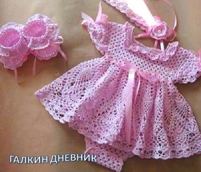 Платье боди для ребенка Вязание для детей крючком