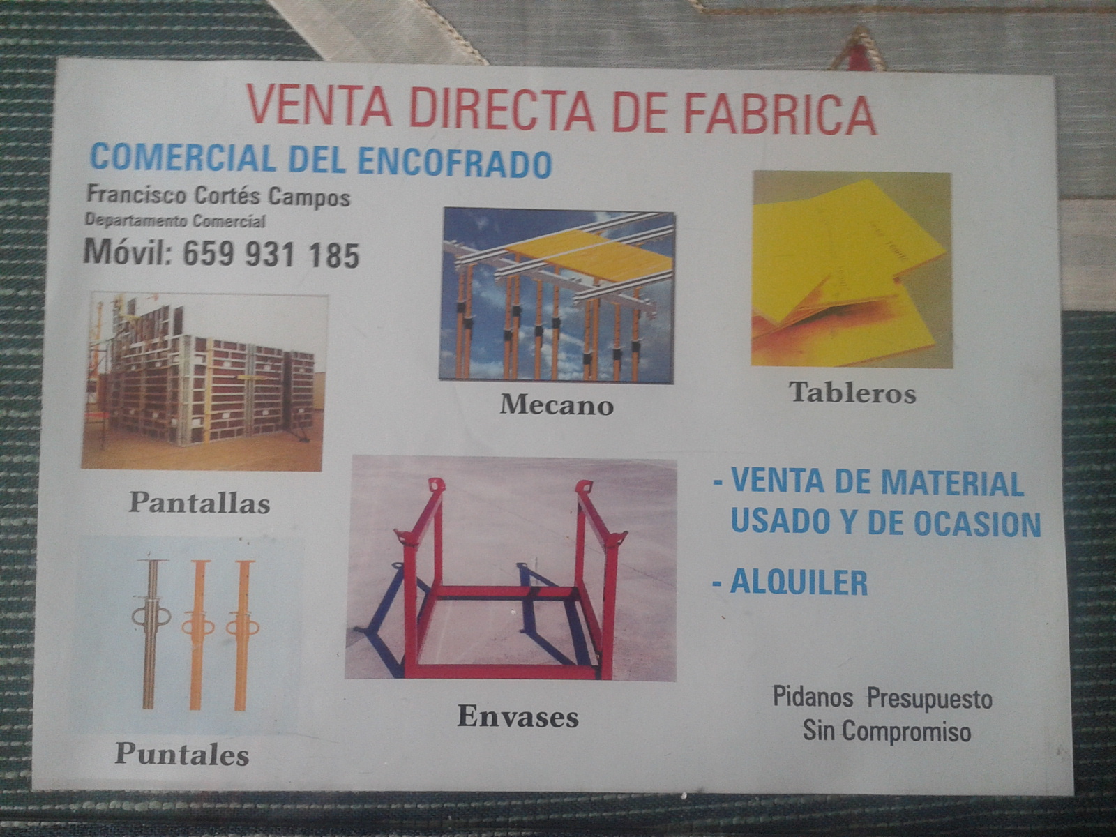 Chapas de encofrar de segunda mano