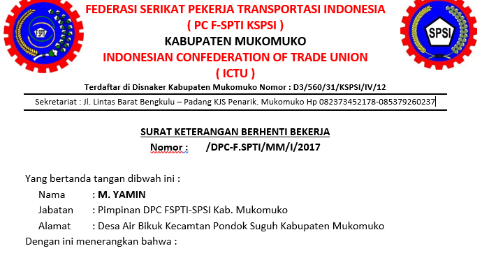 Contoh Surat Pengunduran Diri Dari Spsi / Contoh Surat