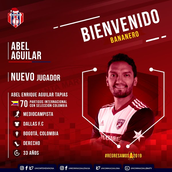 Oficial: Unión Magdalena ficha a Abel Aguilar