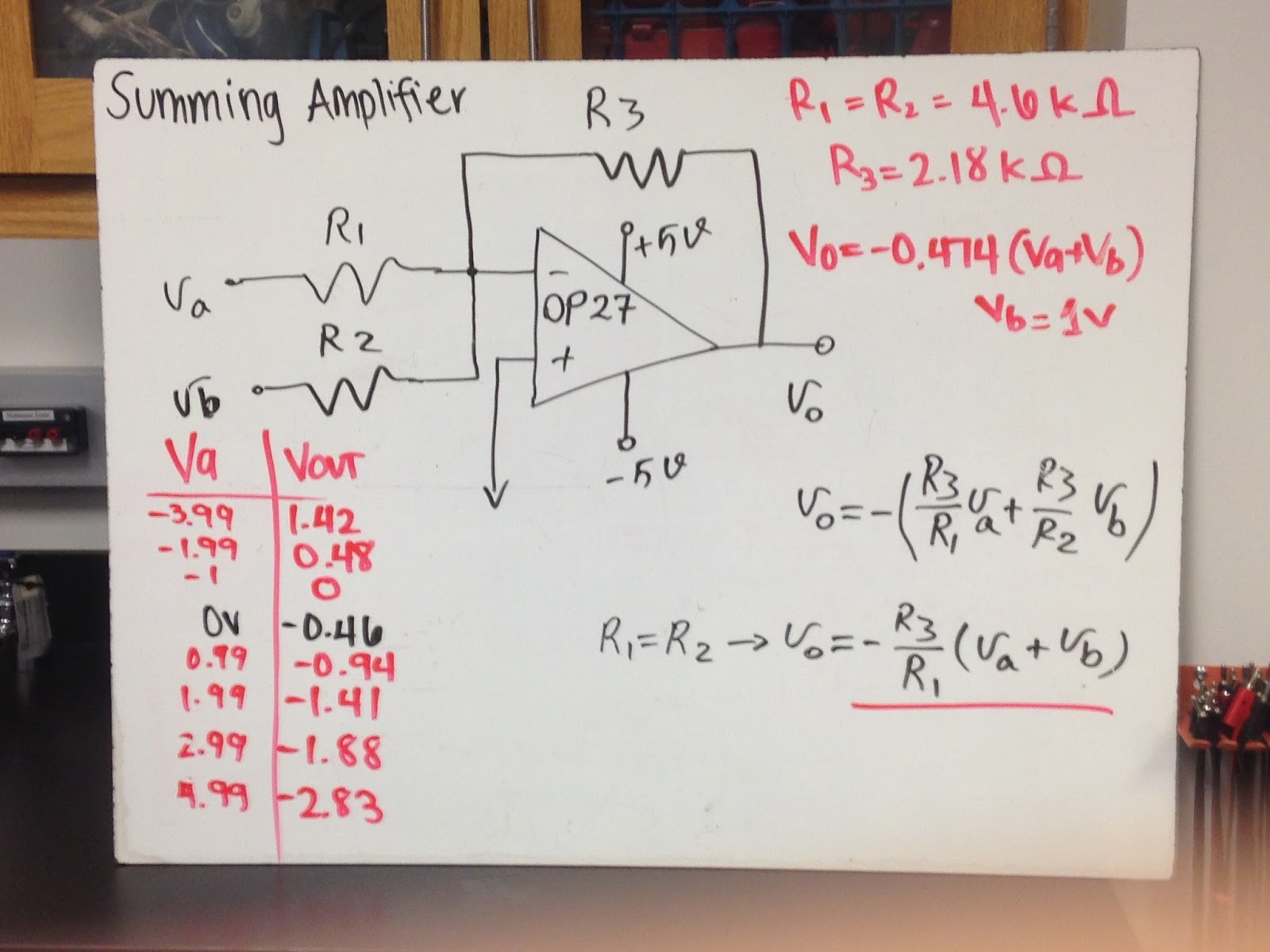 Engineering 44 tnguyen DAY 11 Op Amp 2/ Summing Amplifier Lab