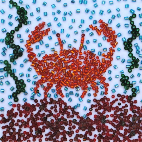 seed bead crab art work