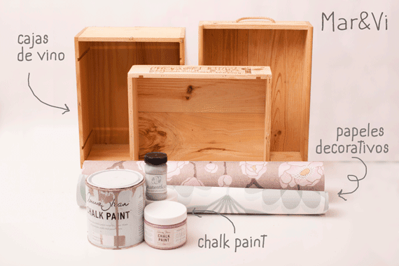 estantería con cajas de vino materiales