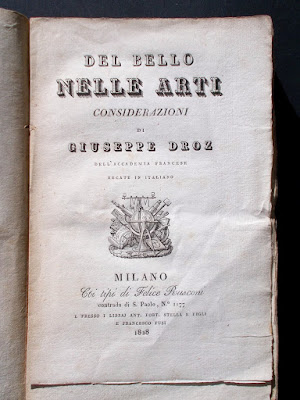 Sannazaro - Delle leggi del bello - anno 1828 - libri antichi - estetica - annunci