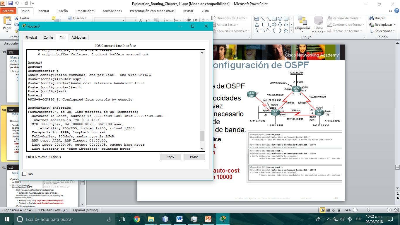 Comandos OSPF.