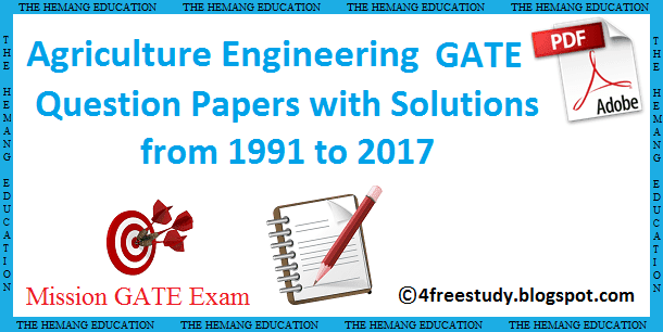 GATE Agriculture Engineering Previous year Paper solution download Free GATE Agriculture Engineering Previous year Paper solution download Free