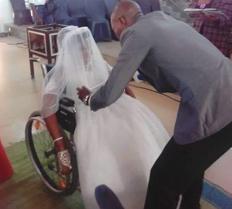 Update: Photos from the church wedding of physically challenged lady in Akwa Ibom State