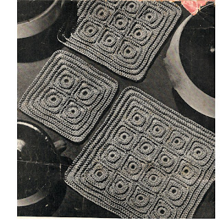 Square Block Crocheted Hot Plate Mats Pattern