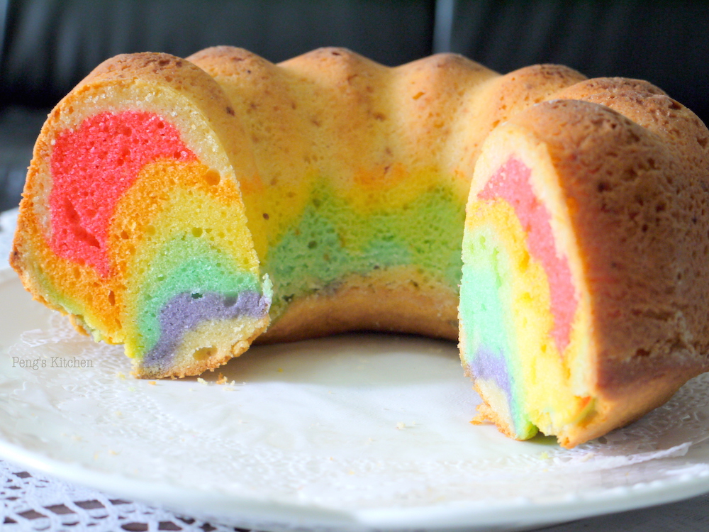 Peng's Kitchen Rainbow Bundt Cake