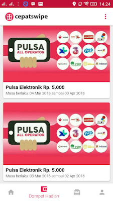 Bukti Pembayaran Pulsa Gratis dari CepatSwipe 